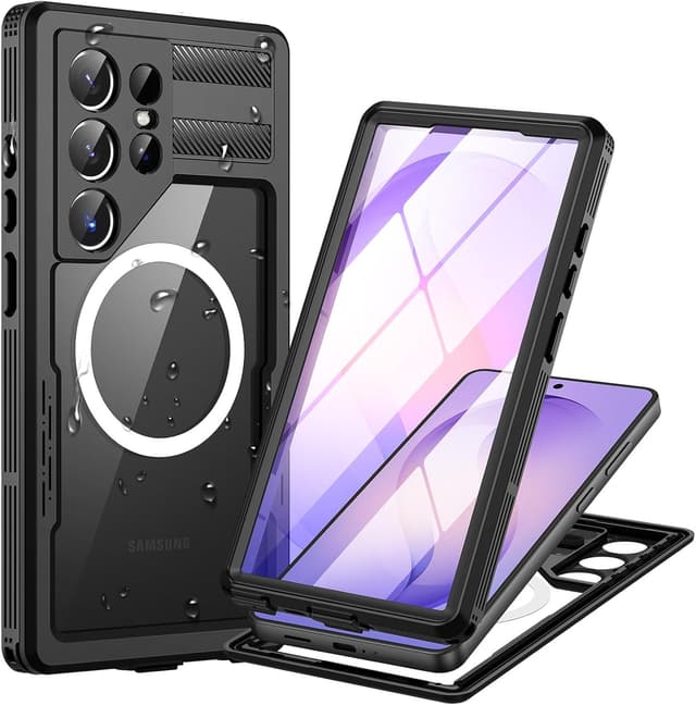 Detalle de Focusor Cover impermeabile IP68 per Samsung Galaxy S26 Ultra, custodia rugged subacquea 360° con protezione schermo, nero