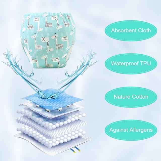 Detalle de Aolso Töpfchen-Trainingshosen (10er-Set) – Baby/ Kleinkind-Trainingshose aus 100% Baumwolle für Jungen (110)