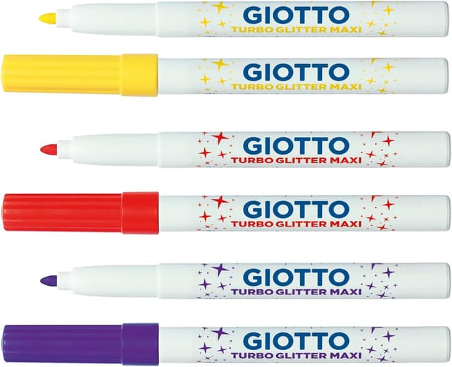 Detalle 2 de GIOTTO Turbo Glitter Rotuladores Lavables, Punta 5mm, 6 Colores