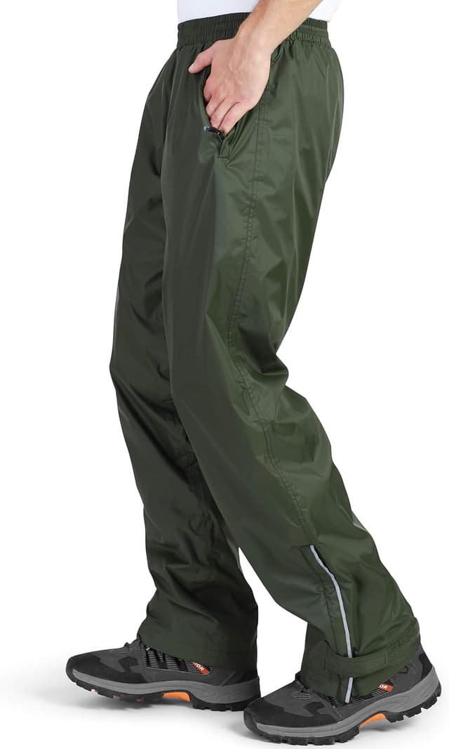 Detalle de 33,000ft men’s waterproof rain overtrousers with half-leg zips and zip pockets