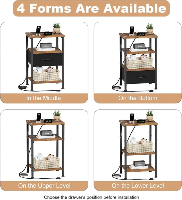 Thumbnail 3 de Fixwal Night Stand 23.8 in