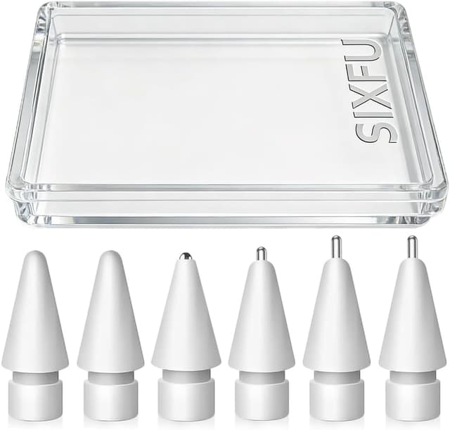 Detalle de SIXFU Upgraded Tips for Apple Pencil (Mix Replacement Tips for Apple Pencil 1/2, USB‑C, Pencil Pro) — 6 Pack