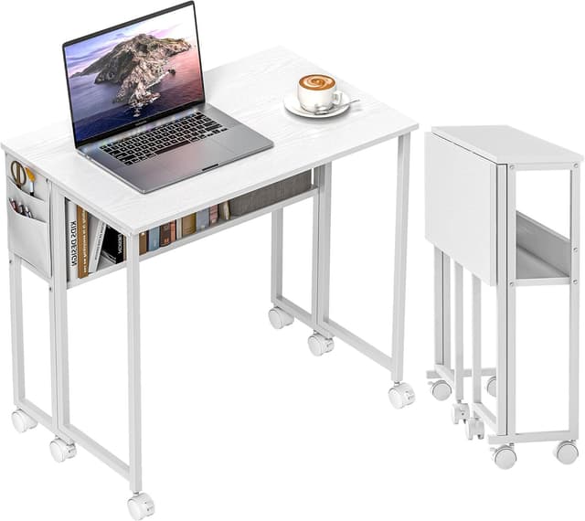 Detalle de HOMCOM folding desk 80 cm with storage