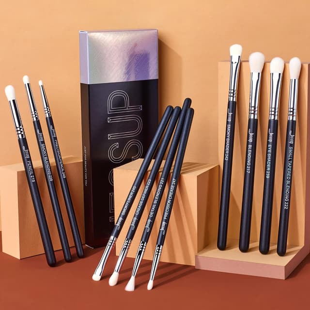 Detalle de Jessup Set de pinceaux maquillage pour fard à paupières 11 pièces (dont pinceau estompeur, anti-cernes yeux) – Nior T340
