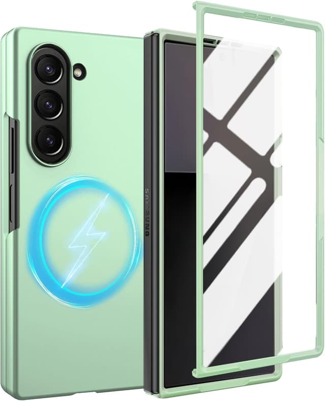 Thumbnail 6 de WEYNRBOX Magnetische Hülle für Samsung Galaxy Z Fold 7 mit Panzerglas & Kameraschutz (blau) – kompatibel mit MagSafe