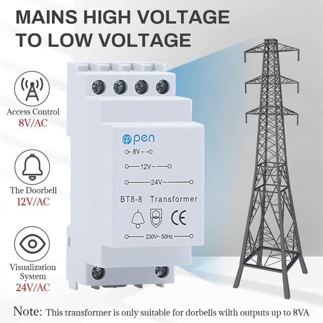Detalle 2 de AMFUN Trasformatore per campanelli su guida DIN con uscite 8V, 12V e 24V AC
