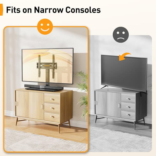 Detalle de PERLEGEAR Soporte de Mesa para TV 26-60" 🌟 Altura Ajustable y Giratorio