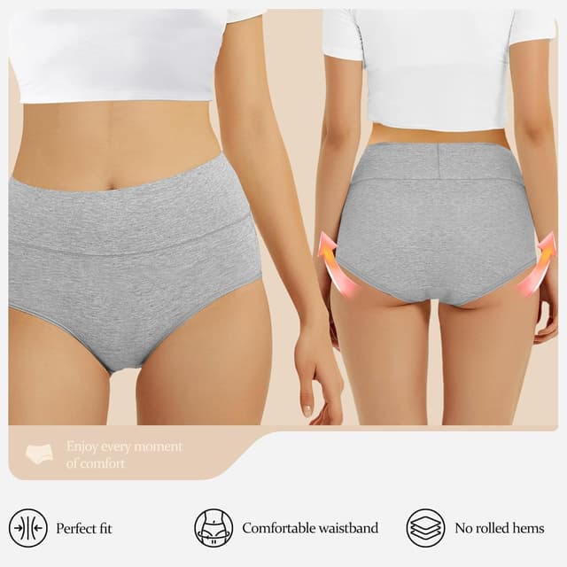 Detalle de FALARY Women’s High Rise Cotton Knickers (Pack of 5)