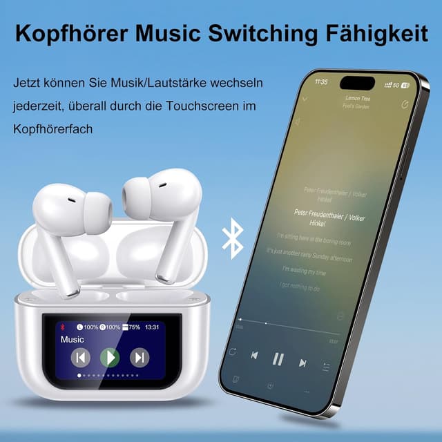 Detalle 2 de Bluetooth Kopfhörer 2025 mit Touchscreen und ANC