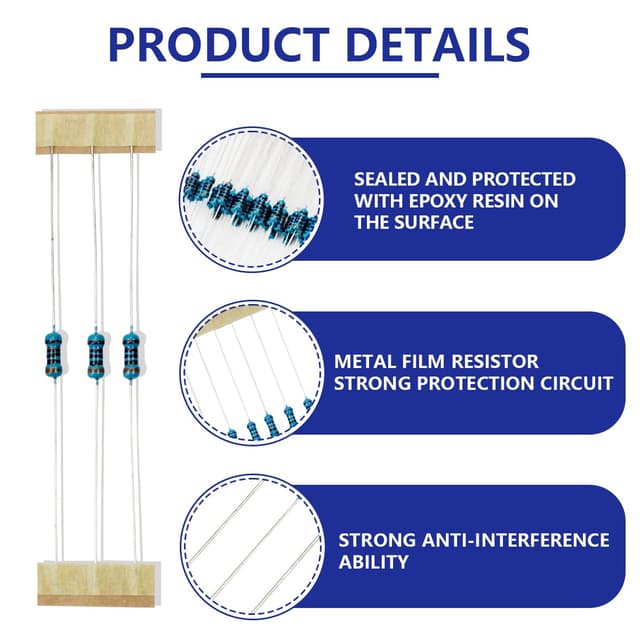 Detalle de Innfeeltech 3 kΩ Metallfilmwiderstand