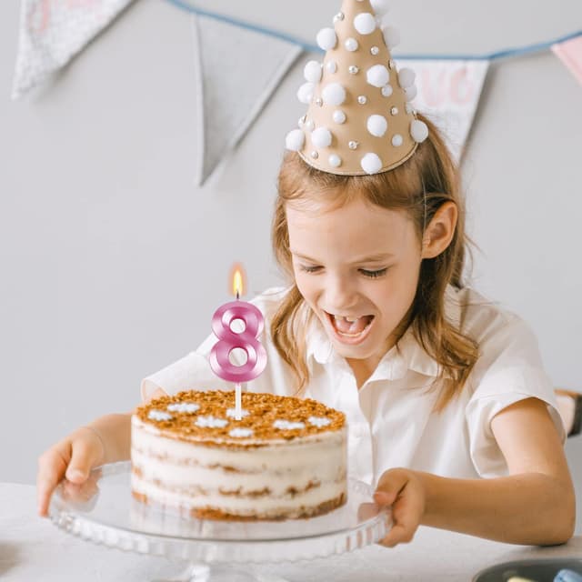 Thumbnail 6 de BEAN LIEVE Velas de cumpleaños números 0-9 rosas