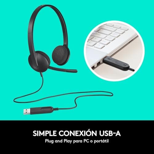 Detalle 2 de Logitech H340 Auriculares USB con micrófono