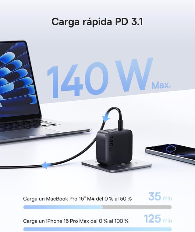 Detalle 2 de Baseus Enerfill Cargador USB C 140W