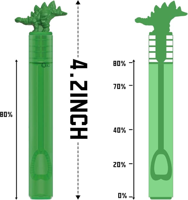 Detalle 2 de Dinosaur Bubbles Wands Bulk for Kids (32-Pack Mini Bubble Party Favors)