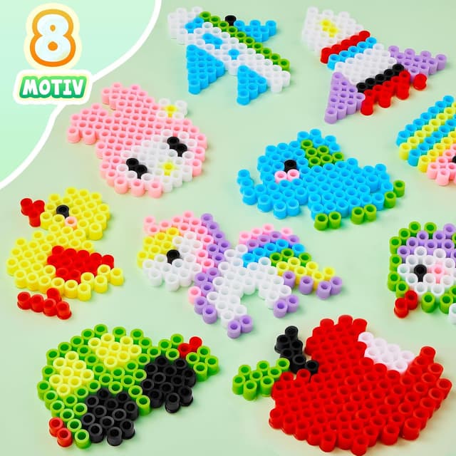 Detalle 2 de Bügelperlen Set 1200 Stück 10 mm Pastell