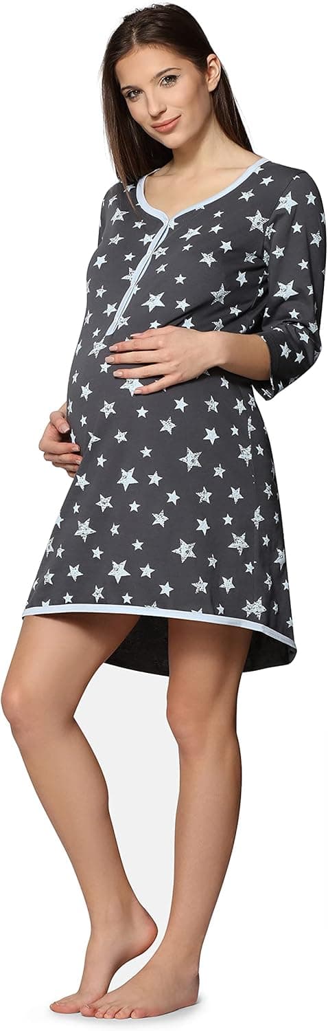 Detalle de Chemise de nuit grossesse coton BE20-176