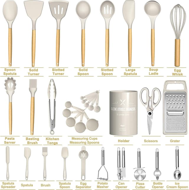 Thumbnail 1 de Umite Chef 34-piece silicone kitchen utensils set