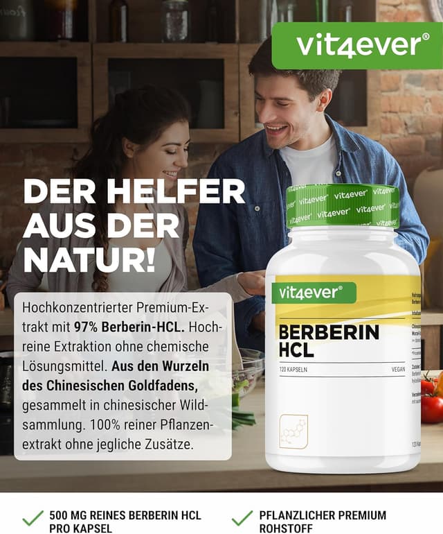 Detalle 2 de vit4ever Berberin HCL Extrakt 500 mg Kapseln