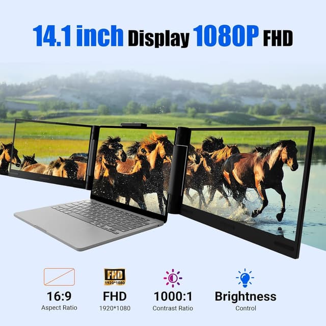 Thumbnail 3 de Laptop Screen Extender 14 inch Triple 1080P