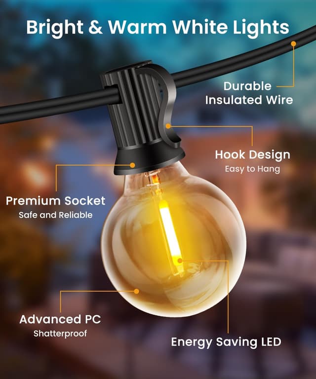 Detalle de Rintea Catena Luminosa da Esterno da 20 m con 30+2 LED 2700K IP44