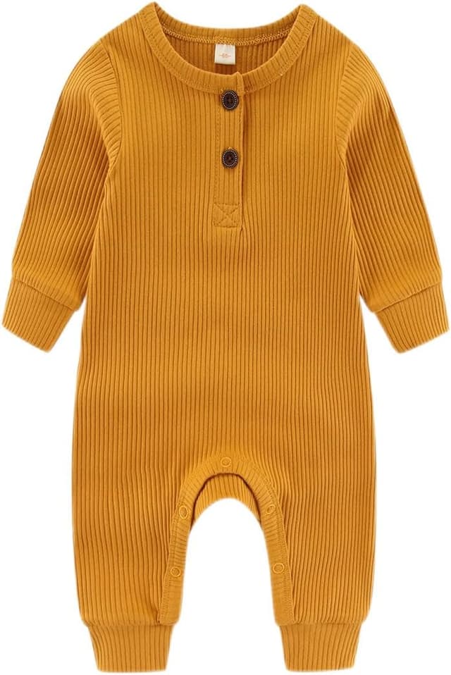 Detalle 2 de Chamie Baby Strampler Neugeborenes gestrickt – Langarm-Jumpsuit fußlos für Jungen & Mädchen (0–24 Monate)