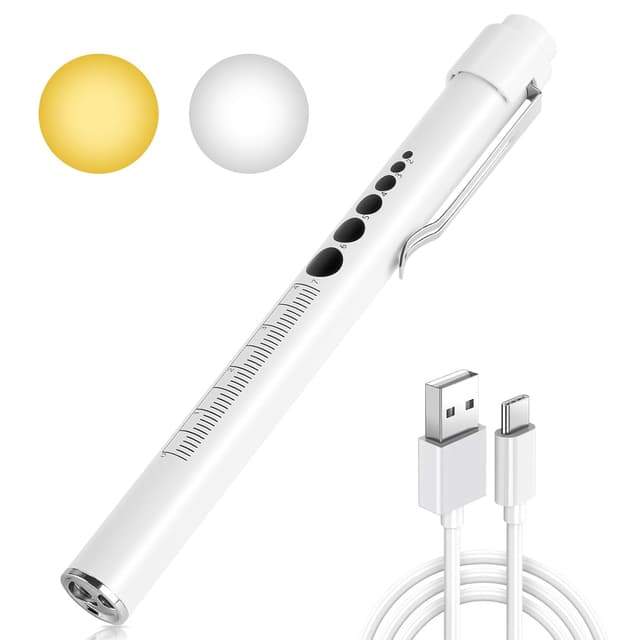 Detalle de flintronic Pupillenleuchte Medizin – USB-wiederaufladbare LED-Stiftlampe mit Pupillenmessgerät