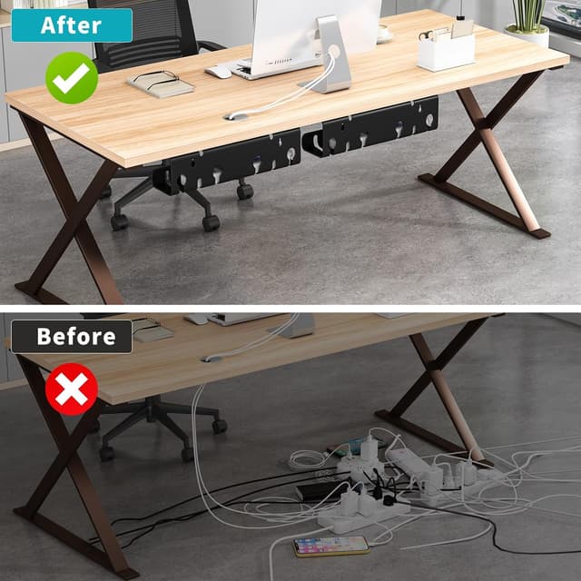 Thumbnail 5 de Under Desk Cable Management Tray 43x10x10cm