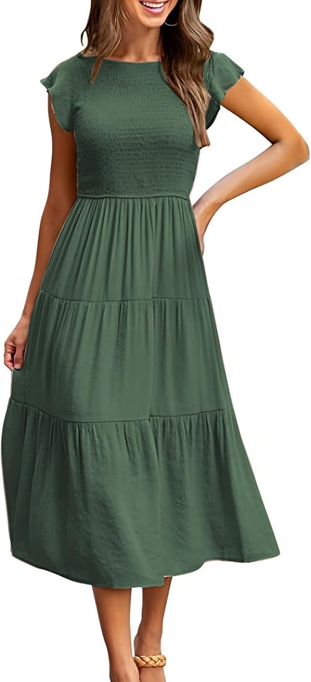 Detalle de CMTOP Sommerkleid Damen Maxikleid für Sommer