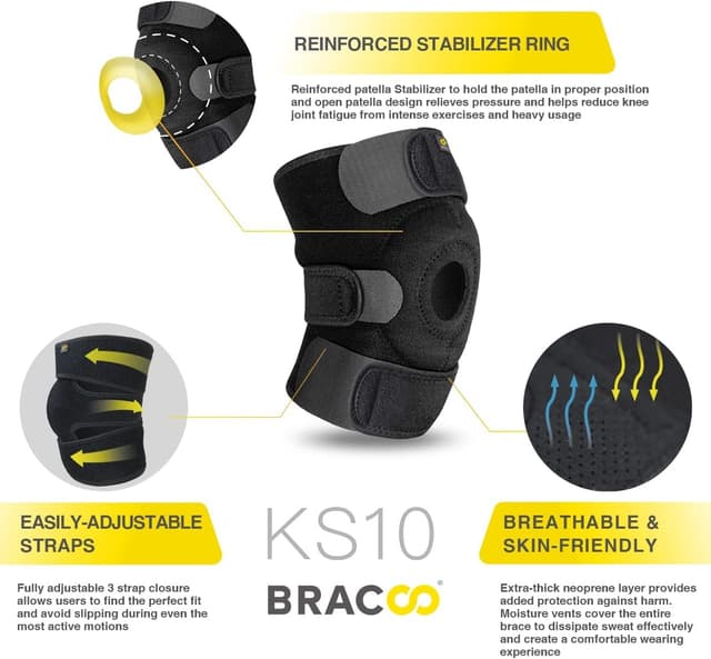 Detalle de Bracoo KS10 ginocchiera ortopedica regolabile in neoprene per sport e uso quotidiano