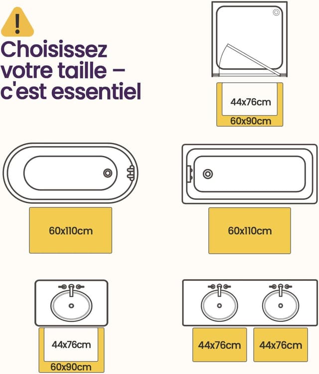 Thumbnail 1 de DEXI Tapis de Bain 60 x 90 cm