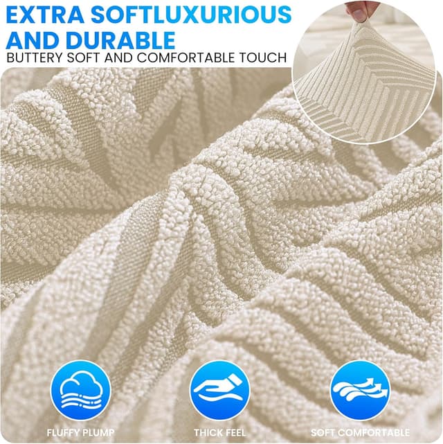 Detalle de Copriseduta e copricuscini elasticizzati CYCMACO per divano (3 posti) beige