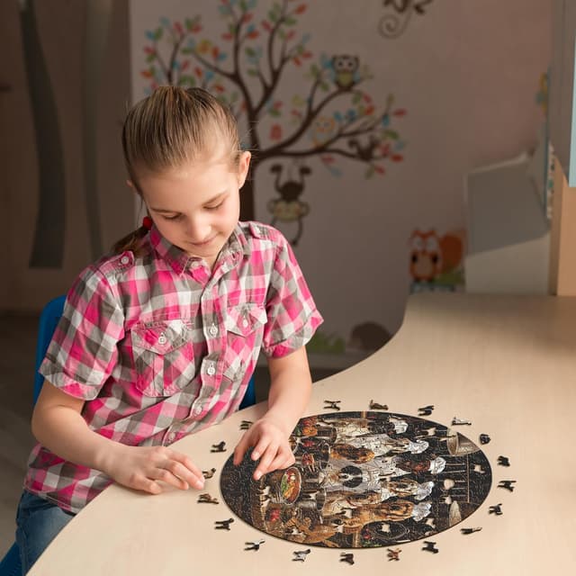 Detalle de Iconic Puzzles Cani Chef, puzzle in legno 100% sostenibile (taglia L) da 600 pezzi