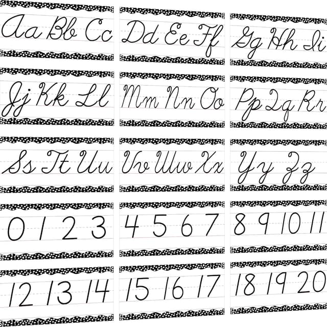 Detalle 2 de 15 Pieces Cursive Alphabet Line Classroom Wall Strips