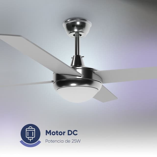 Detalle 2 de Airbliss Ceiling 25WIN WIFI Ventilador de Techo 106 cm Inox😊