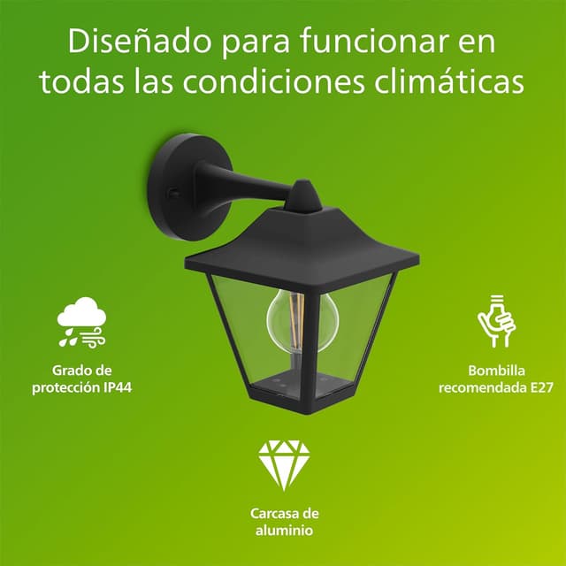 Thumbnail 1 de Philips Juli Aplique Exterior LED IP44 Negro