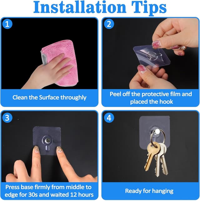 Detalle 2 de loghohu Klebenagel Bilderhaken 24 Stück