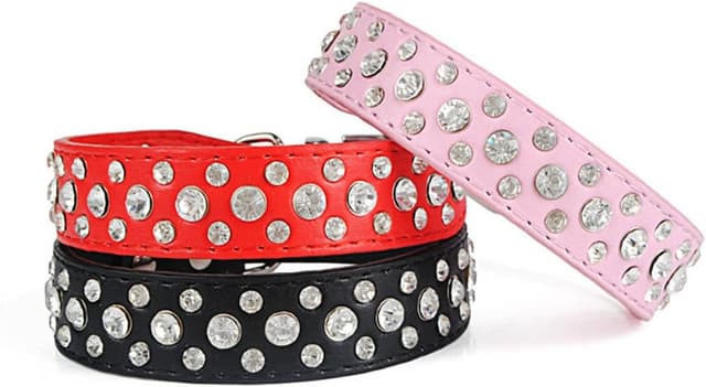 Thumbnail 2 de Rhinestone Dog Collar Adjustable PU Leather
