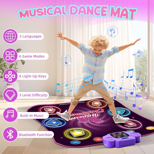 Thumbnail 2 de Dhapy Tanzmatte Kinder Musikspiel mit Bluetooth
