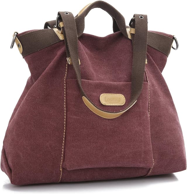Imagen de LOSMILE Bolso tote de lona 15L vino tinto 👜 en OfertitasTOP