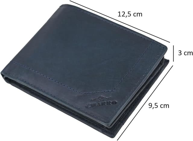 Detalle de CHARRO Portefeuille homme en cuir véritable classique avec porte-monnaie et coffret cadeau