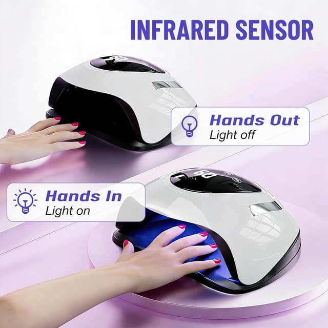 Detalle de LadyMisty 268W UV LED Nail Lamp (57 Beads) with 4 Timer Settings and LCD Touch Display