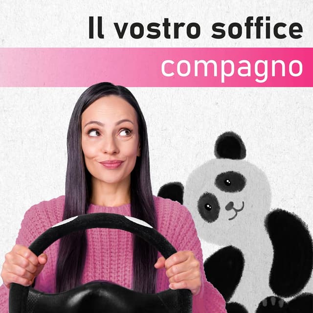 Thumbnail 5 de Upgrade4cars Coprivolante 37-39 cm peloso nero-bianco