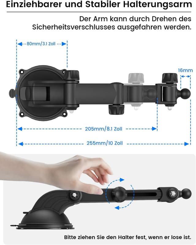 Thumbnail 6 de OHLPRO Tablet Halterung Auto 360° Drehung 18 cm Ausziehbar