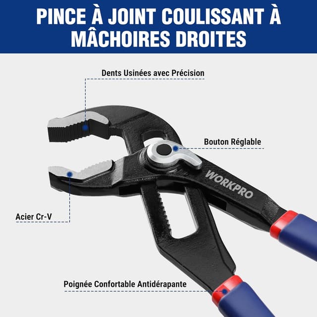 Thumbnail 2 de WORKPRO Pince multiprise réglable 200 et 250 mm