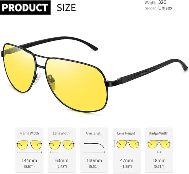 Thumbnail 2 de Joopin Occhiali da Sole Polarizzati Pilota Retrò