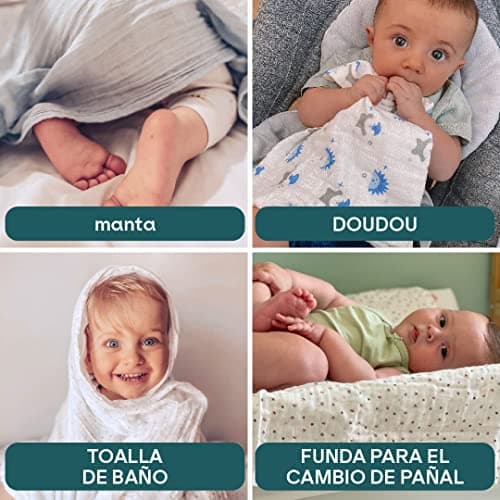 Detalle 1 de KOALA BABYCARE Muselinas de Algodón 80x80 cm