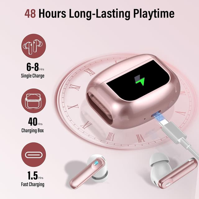 Detalle de Bluetooth Touchscreen In-Ear-Kopfhörer mit ANC+ENC, 48 Std Spielzeit & IP7-Wasserschutz