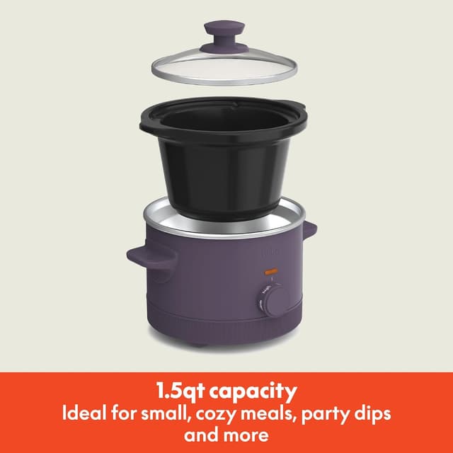 Detalle de bella 1.5 Qt Slow Cooker with 3 Heat Manual Control (Ceramic Nonstick) — Plum