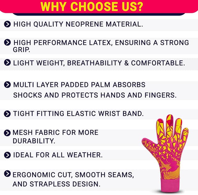 Thumbnail 5 de EFAH SPORTS Goalkeeper Gloves for Youth with Strong Grip