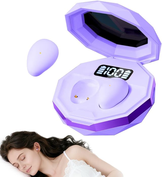 Detalle de Sunvito Sleep Headphones Wireless (Purple) – mini Bluetooth 5.4 sleep earphones for side sleeping